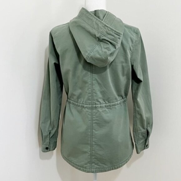 Levi's Green Utility Jacket w/ Pockets Full Zip & Snaps Hooded Women's Size M - Picture 3 of 5